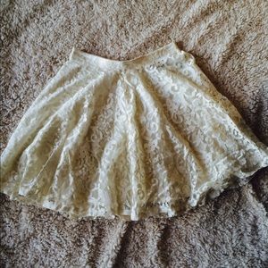 H&M White Lace Skater Skirt