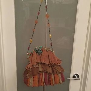 Mary Frances frill stone bead southwestern purse