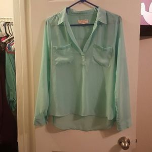 Sheer turquoise Blouse