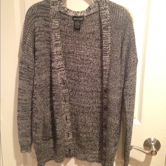 Black grey cardigan