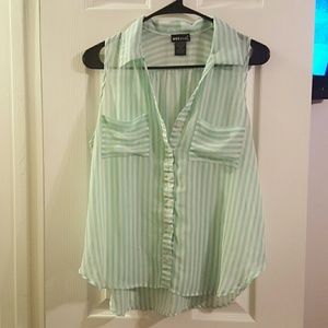 Turquoise Striped Blouse