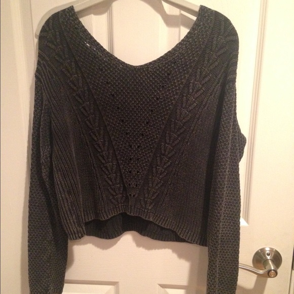 Washed out black cropped sweater