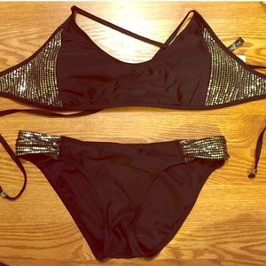 Black sequins bathing suit