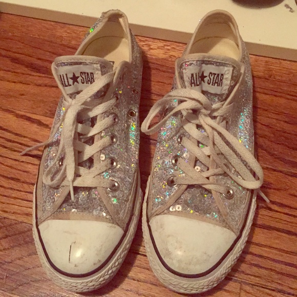 Sparkly Silver Converse