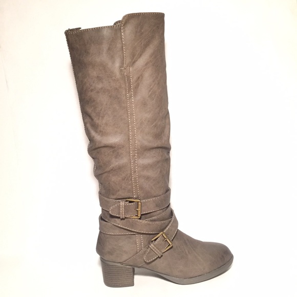 Mossimo Tall Riding Boots Gray Stone faux leather