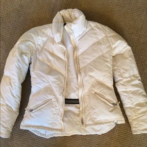 Jcrew white/cream puffy jacket