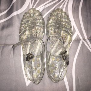 CLEAR SPARKLY JELLY SANDALS
