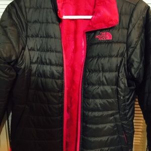 Girls size large 14/16 reversible North Face coat.