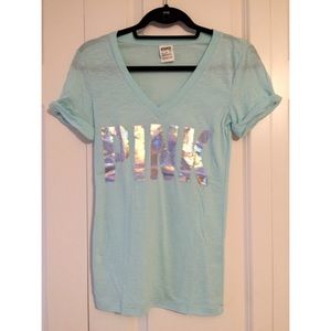 Baby Blue PINK Short Sleeve Tee