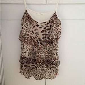 Tiered leopard print top