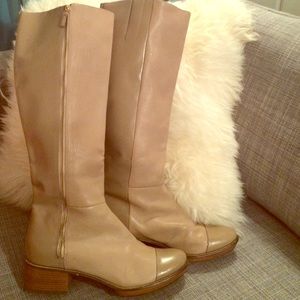 Cole Haan beige leather boots