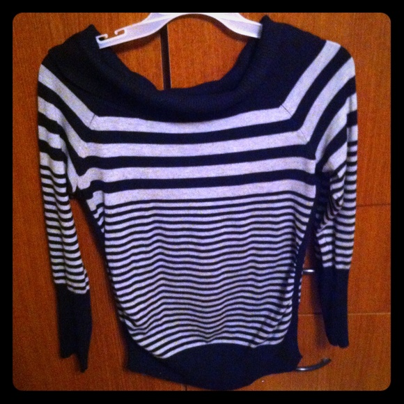 Bongo Black and Gray Striped Sweater