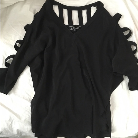 Cutout black long sleeve top