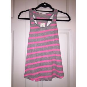 Grey and Pink Stripped Tank