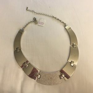 Silver choker with cubic zirconia