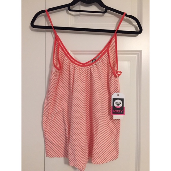 Orange and White Roxy Tank
