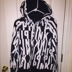 PINK by Victoria Secret black and white hoodie