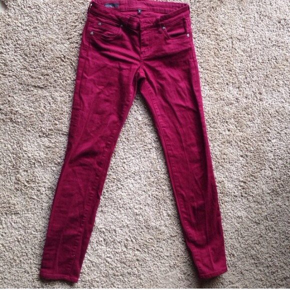 Red skinny jeans