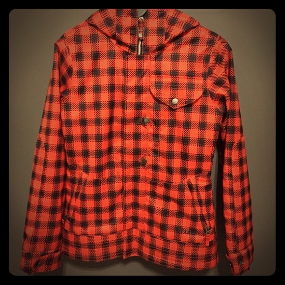 plaid snowboarding jacket