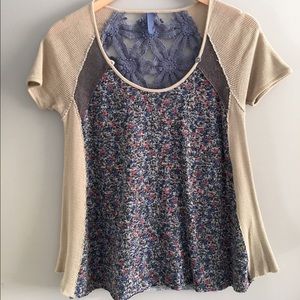 Free People floral swing top