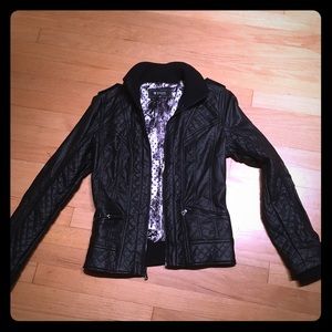 GUESS leather jacket-Black