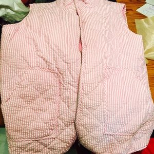 Seersucker puffer vest