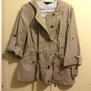 Tan Hooded utility/military jacket
