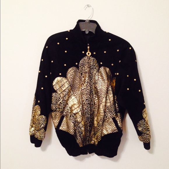 Vintage Julian K. Suede with Gold 80's Jacket