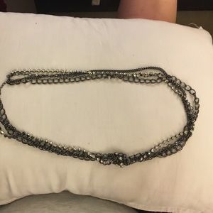 Gun metal 21' necklace with multiple chains