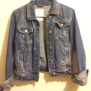 Distressed denim jacket