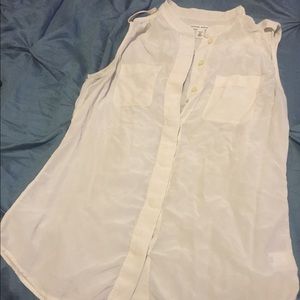 Adorable white button down tank