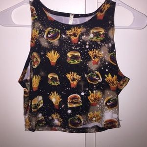 Cheeseburger and French fry crop top from PacSun