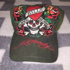 Army green Ed hardy hat