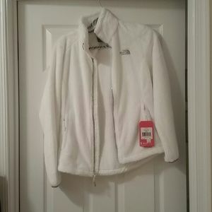 NWT white north face zip up fleece