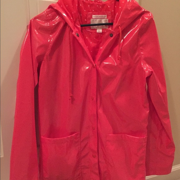 Coral rain coat