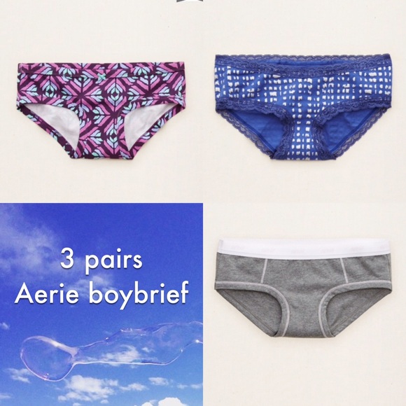 3 pairs brand new in package Aerie Boy briefs