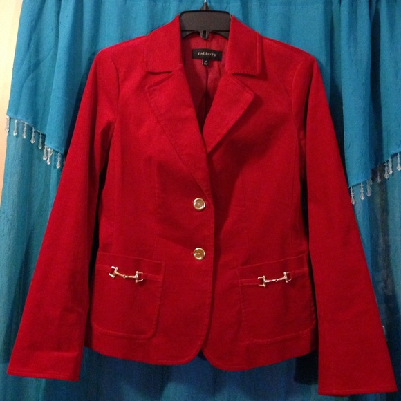 Red Talbots cordoruy blazer