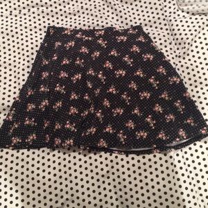 Black floral skater skirt