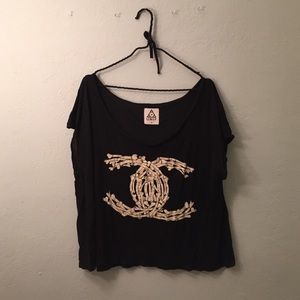 UNIF Fancy Bones Oversized Tee