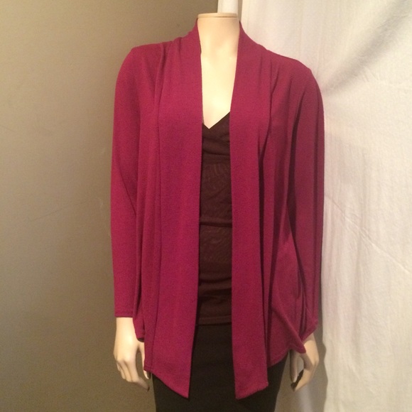 Sweaters - Cranberry Open Front Cardigan