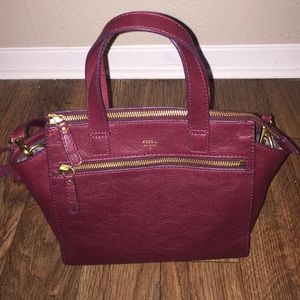 Maroon Fossil Tessa Satchel
