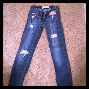 Hollister dark wash skinny jeans with sequins