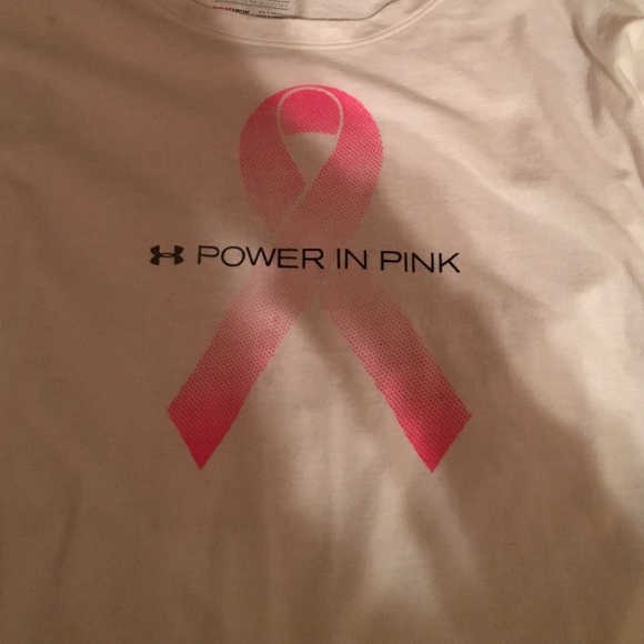 Under Armour power in pink shirt