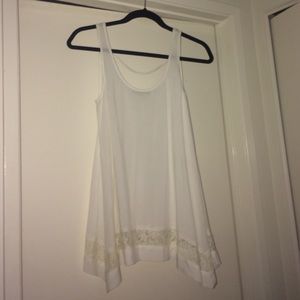 White Flowy tank top
