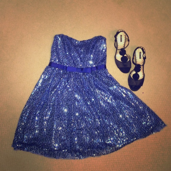 💐 Blue Sequins Party Dress 💎