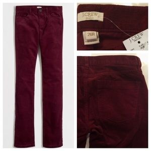 NWT J. Crew Factory Straight Cord Maroon
