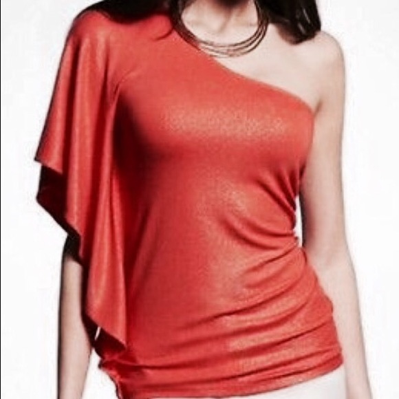 ONE SHOULDER BLOUSE w/sparkles 🌸EXPRESS BRAND - Picture 3 of 3