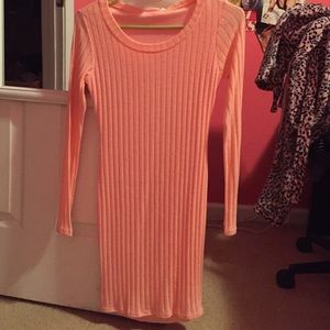 Peach body con dress