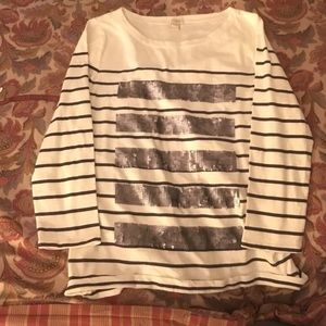 Sequin stripped tee