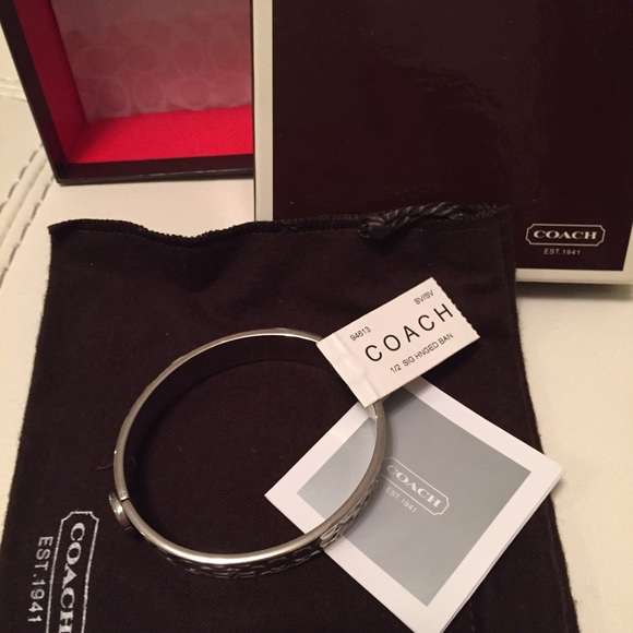 **SOLD** NWT auth coach signature hinged bracelet - Picture 4 of 4